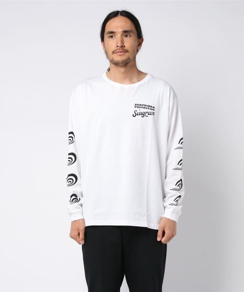 SEAGREEN（シーグリーン）の「SEAGREEN(シーグリーン)×SURFRIDER L/Ｓ2 カットソー（Tシャツ/カットソー・メンズ・ホワイト/チャコールグレー・1/2/3）」の12枚目の写真