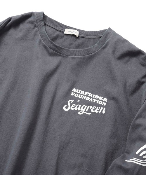 SEAGREEN（シーグリーン）の「SEAGREEN(シーグリーン)×SURFRIDER L/Ｓ2 カットソー（Tシャツ/カットソー・メンズ・ホワイト/チャコールグレー・1/2/3）」の7枚目の写真