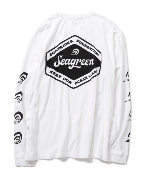 SEAGREEN（シーグリーン）の「SEAGREEN(シーグリーン)×SURFRIDER L/Ｓ2 カットソー（Tシャツ/カットソー・メンズ・ホワイト/チャコールグレー・1/2/3）」の10枚目の写真