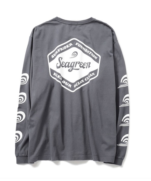 SEAGREEN（シーグリーン）の「SEAGREEN(シーグリーン)×SURFRIDER L/Ｓ2 カットソー（Tシャツ/カットソー・メンズ・ホワイト/チャコールグレー・1/2/3）」の9枚目の写真