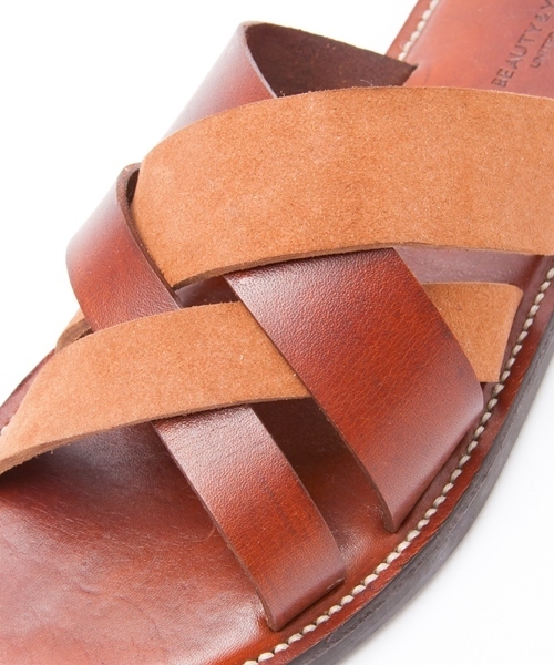 BEAUTY&YOUTH UNITED ARROWS（ビューティーアンドユースユナイテッドアローズ）の「BY∴ クロスコンビ サンダル14ss◆（サンダル・メンズ・ブラウン/ダークブラウン/ネイビー・SMALL/LARGE/X-LARGE/MEDIUM）」の4枚目の写真
