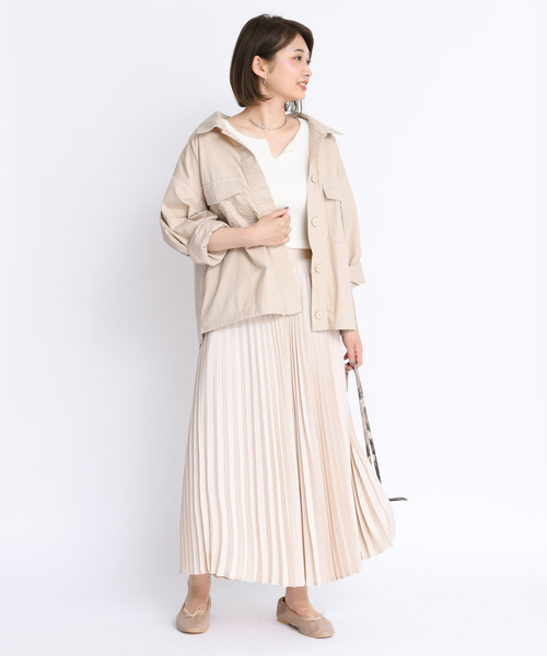 DouDou（ドゥドゥ）の「シャツブルゾン（その他アウター・レディース・ベージュ/オフホワイト・FREE）」の5枚目の写真