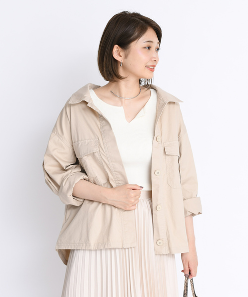 DouDou（ドゥドゥ）の「シャツブルゾン（その他アウター・レディース・ベージュ/オフホワイト・FREE）」の7枚目の写真