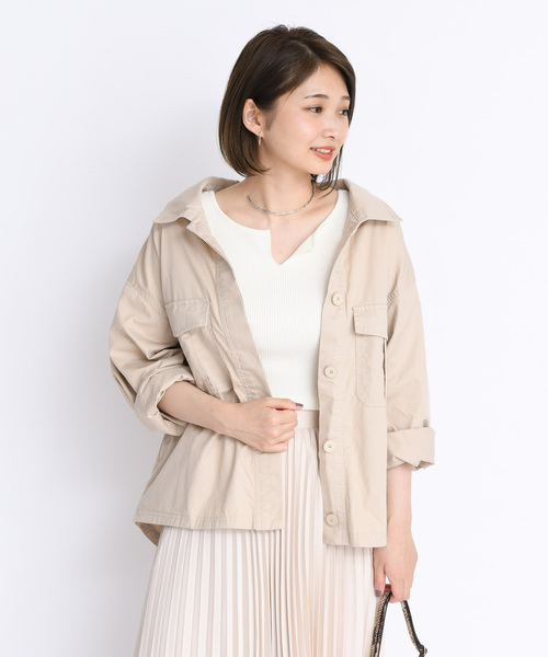 DouDou（ドゥドゥ）の「シャツブルゾン（その他アウター・レディース・ベージュ/オフホワイト・FREE）」の8枚目の写真