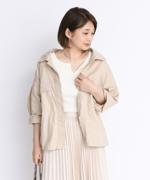 DouDou（ドゥドゥ）の「シャツブルゾン（その他アウター・レディース・ベージュ/オフホワイト・FREE）」の9枚目の写真