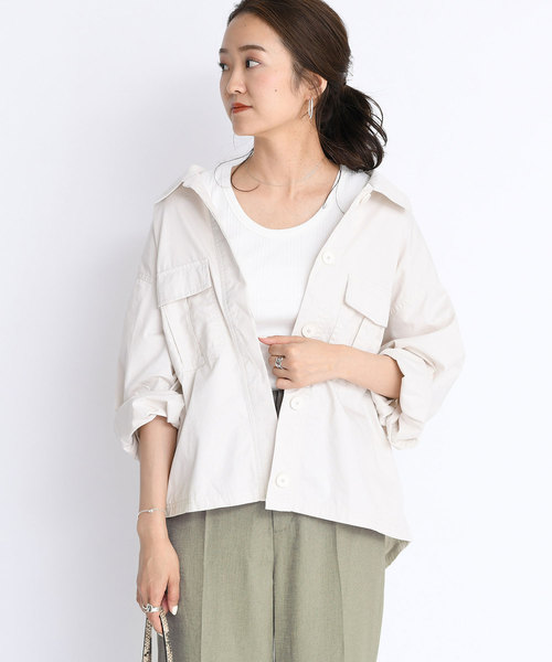 DouDou（ドゥドゥ）の「シャツブルゾン（その他アウター・レディース・ベージュ/オフホワイト・FREE）」の14枚目の写真