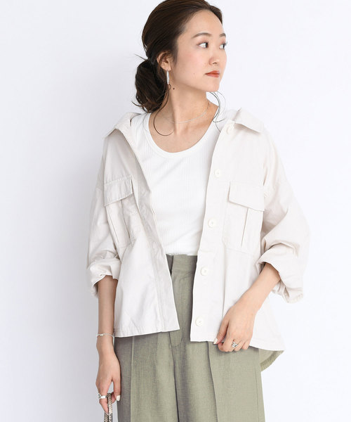 DouDou（ドゥドゥ）の「シャツブルゾン（その他アウター・レディース・ベージュ/オフホワイト・FREE）」の16枚目の写真