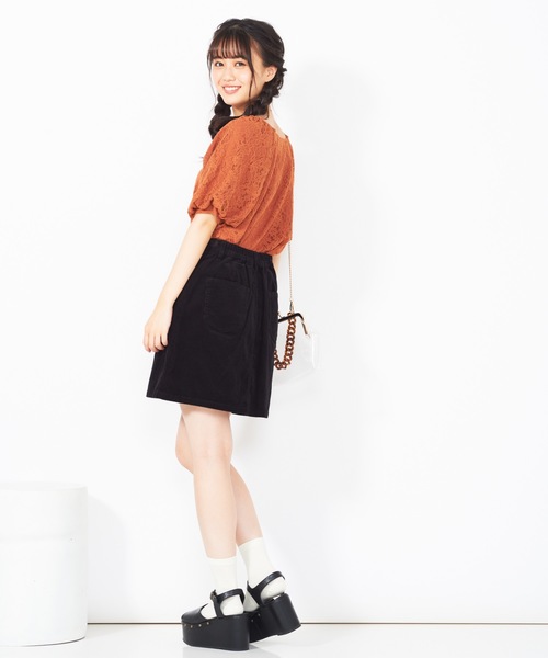 WEGO(ウィゴー)の「WEGO/スクエアネックレースブラウス(シャツ/ブラウス・レディース・ブラック/ダークオレンジ・FREE)」の10枚目の写真