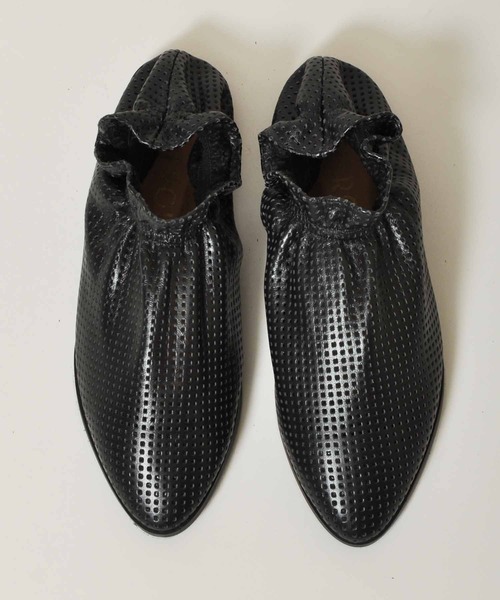 FEIT ファイト セミコードバンレザーフラットシューズ / ちぢま スリッポン