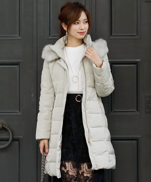 【 】ロング パファー ダウンコート★国内発 RUIRUE BOUTIQUE ダウンコート ダウンジャケット フォックス