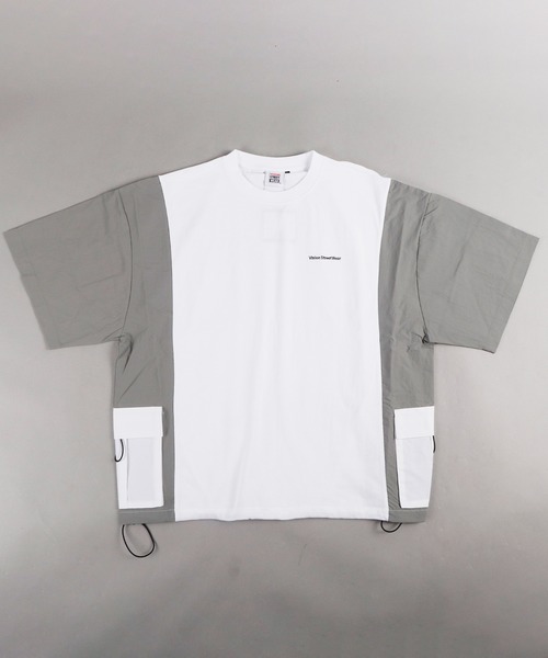 VISION STREET WEAR(ヴィジョンストリートウェア)の「VISION STREET WEAR 上下2点セットアップ サイド切替半袖Tシャツ&ナイロンカーゴショーツ SETUP(Tシャツ/カットソー・メンズ・ブラック/オフホワイト/ベージュ/ホワイト系その他・M/L/LL)」の6枚目の写真