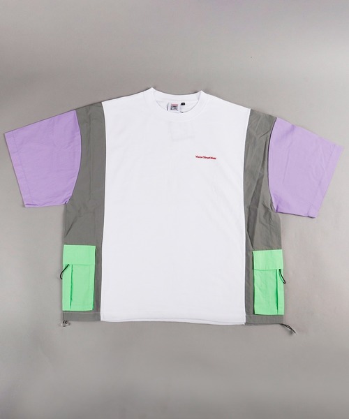 VISION STREET WEAR(ヴィジョンストリートウェア)の「VISION STREET WEAR 上下2点セットアップ サイド切替半袖Tシャツ&ナイロンカーゴショーツ SETUP(Tシャツ/カットソー・メンズ・ブラック/オフホワイト/ベージュ/ホワイト系その他・M/L/LL)」の11枚目の写真