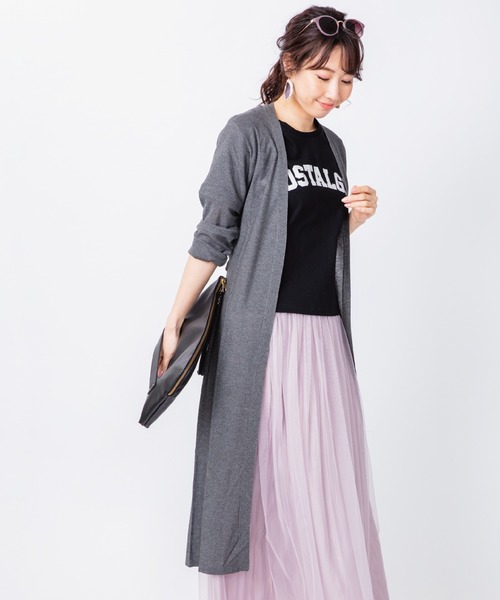 JETSET SOLO PLUS (ジェットセットソロプラス)の「スパークリング ロングカーディガン(カーディガン/ボレロ・レディース・チャコールグレー/ライトグレー/ベージュ・FREE)」の2枚目の写真