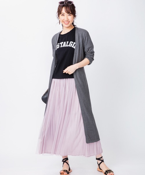 JETSET SOLO PLUS (ジェットセットソロプラス)の「スパークリング ロングカーディガン(カーディガン/ボレロ・レディース・チャコールグレー/ライトグレー/ベージュ・FREE)」の10枚目の写真