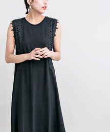 花レースカットソーワンピース