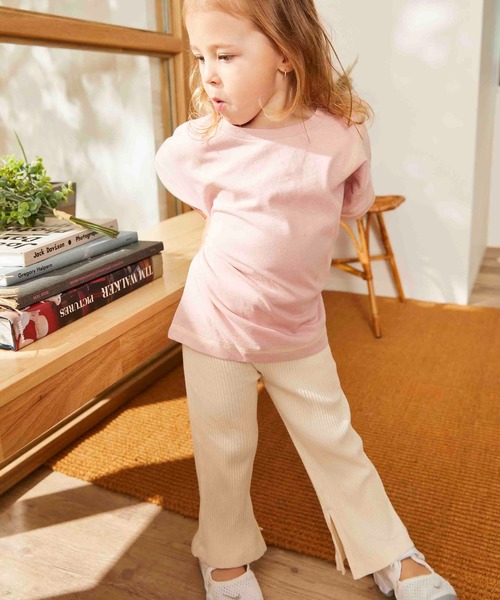 ＆yam（アンドヤム）の「スソスリットリブパンツ（その他パンツ・キッズ・ホワイト/ブラック/ベージュ/ピンク/ブラウン・100/120/140/110/130/90/150/160）」の6枚目の写真