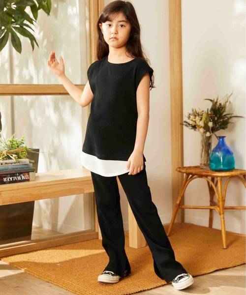 ＆yam（アンドヤム）の「スソスリットリブパンツ（その他パンツ・キッズ・ホワイト/ブラック/ベージュ/ピンク/ブラウン・100/120/140/110/130/90/150/160）」の17枚目の写真