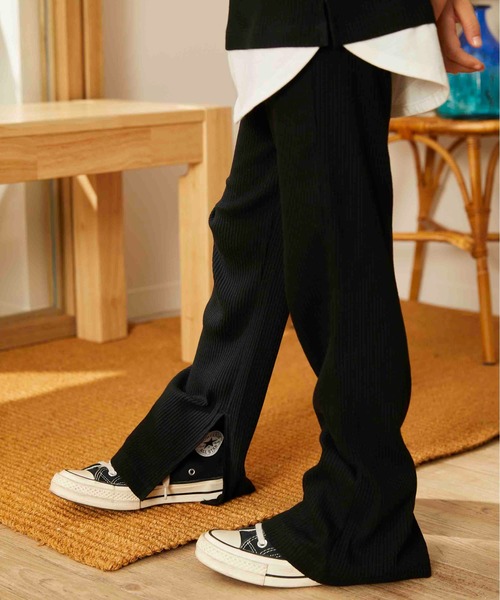 ＆yam（アンドヤム）の「スソスリットリブパンツ（その他パンツ・キッズ・ホワイト/ブラック/ベージュ/ピンク/ブラウン・100/120/140/110/130/90/150/160）」の18枚目の写真