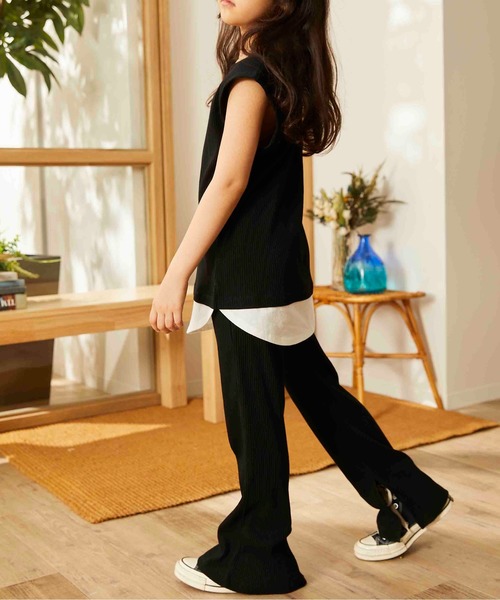 ＆yam（アンドヤム）の「スソスリットリブパンツ（その他パンツ・キッズ・ホワイト/ブラック/ベージュ/ピンク/ブラウン・100/120/140/110/130/90/150/160）」の20枚目の写真