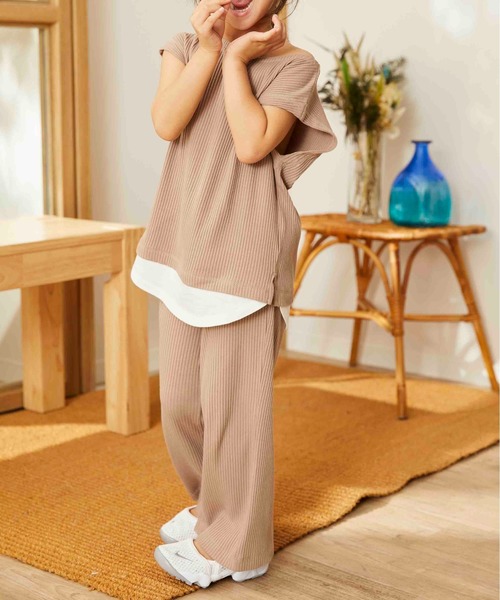 ＆yam（アンドヤム）の「スソスリットリブパンツ（その他パンツ・キッズ・ホワイト/ブラック/ベージュ/ピンク/ブラウン・100/120/140/110/130/90/150/160）」の22枚目の写真