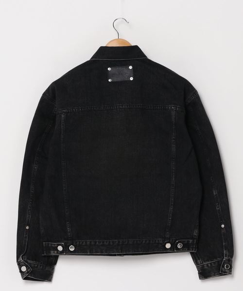 JOHN LAWRENCE SULLIVAN（ジョンローレンスサリバン）の「BLEACHED DENIM FRONT SIDE BELTED JACKET（デニムジャケット・メンズ・ブラック・44/46/48）」の2枚目の写真