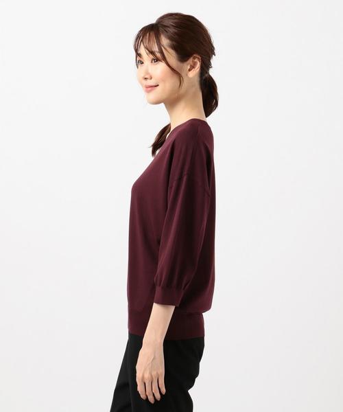 J.PRESS(ジェイプレス)の「【洗える】レーヨンストレッチ Vネック ニット(ニット/セーター・レディース・ブラック系/黄土色系/グリーン系/ワイン系・F)」の6枚目の写真
