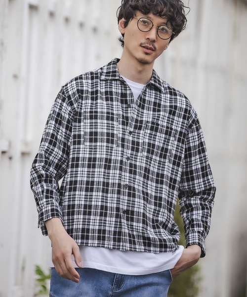 CAMBIO（カンビオ）の「ms4406-チェックシャツ（シャツ/ブラウス・メンズ・ホワイト/ブラウン/ベージュ・S/M/L）」の7枚目の写真