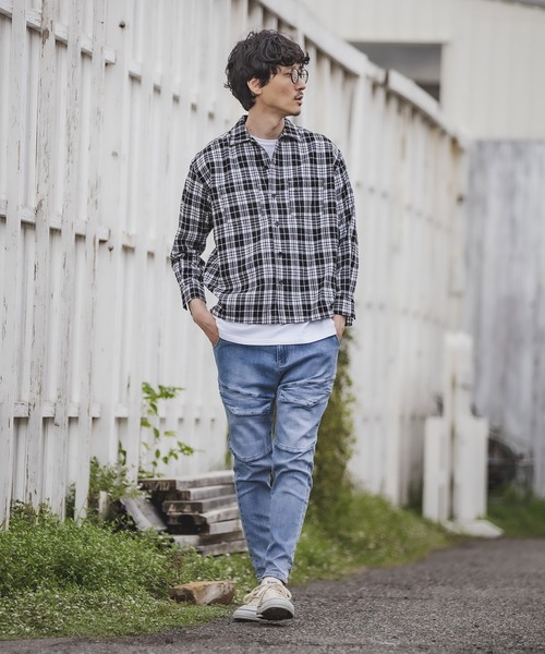 CAMBIO（カンビオ）の「ms4406-チェックシャツ（シャツ/ブラウス・メンズ・ホワイト/ブラウン/ベージュ・S/M/L）」の9枚目の写真