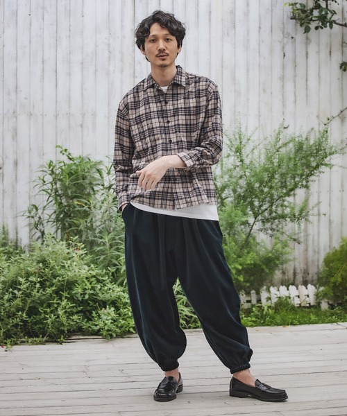 CAMBIO（カンビオ）の「ms4406-チェックシャツ（シャツ/ブラウス・メンズ・ホワイト/ブラウン/ベージュ・S/M/L）」の11枚目の写真