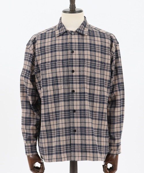 CAMBIO（カンビオ）の「ms4406-チェックシャツ（シャツ/ブラウス・メンズ・ホワイト/ブラウン/ベージュ・S/M/L）」の12枚目の写真