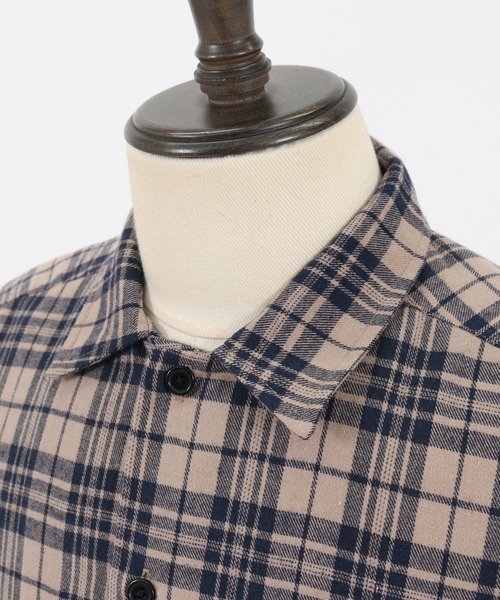 CAMBIO（カンビオ）の「ms4406-チェックシャツ（シャツ/ブラウス・メンズ・ホワイト/ブラウン/ベージュ・S/M/L）」の14枚目の写真