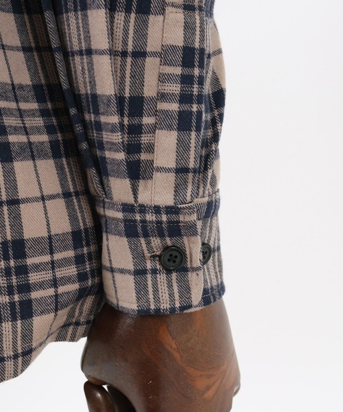 CAMBIO（カンビオ）の「ms4406-チェックシャツ（シャツ/ブラウス・メンズ・ホワイト/ブラウン/ベージュ・S/M/L）」の16枚目の写真