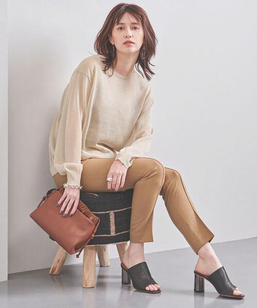 「UNITED ARROWS」 長袖ニット - ベージュ レディース UNITED ARROWS レディ オーガンジー 5分袖ニット ベージュ