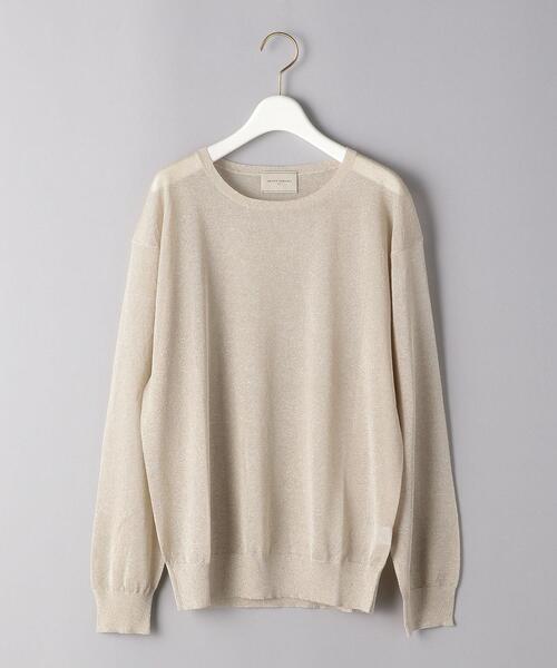 ユナイテッドアローズ A DAY IN THE LIFE UNITED ARROWS 24AW  ラメ クルーネック スウェット ニット セーター 長袖 グレージュ UNITED ARROWS（ユナイテッドアローズ）の「UBCB ラメ シア