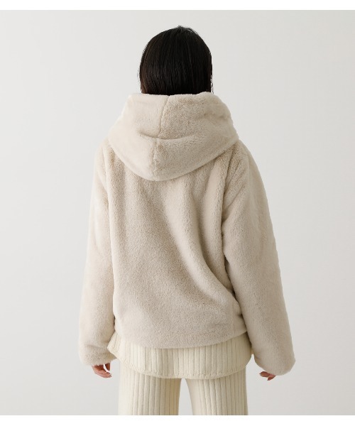 FLUFFY HOODIE SHORT COAT/フラッフィーフーディショートコート
