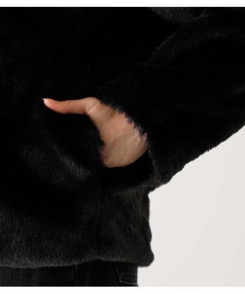 FLUFFY HOODIE SHORT COAT/フラッフィーフーディショートコート