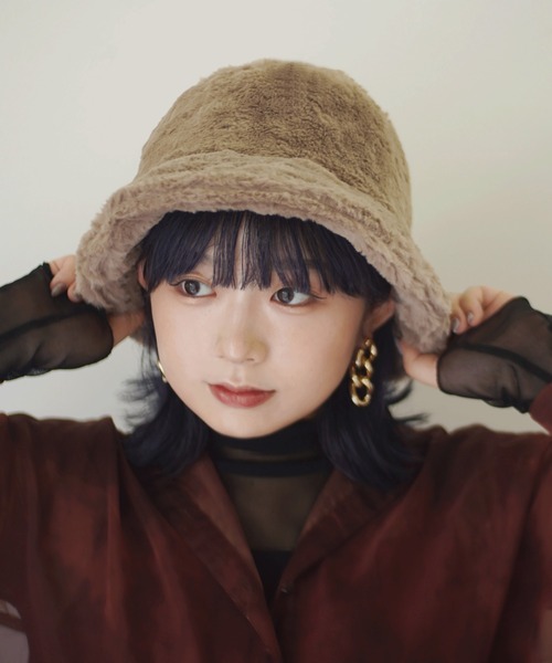 セール】【 ammy. / エイミードット 】 ふわふわ ファー バケット