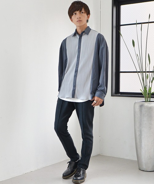 MinoriTY(マイノリティ)の「【MinoriTY】ピンタックステーパードパンツ スキニーパンツ メンズ 無地 秋服 夏服(スラックス・メンズ・ブラウン/チャコール/ネイビー/ブラック・L/M/XL)」の11枚目の写真
