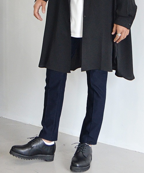 MinoriTY(マイノリティ)の「【MinoriTY】ピンタックステーパードパンツ スキニーパンツ メンズ 無地 秋服 夏服(スラックス・メンズ・ブラウン/チャコール/ネイビー/ブラック・L/M/XL)」の12枚目の写真
