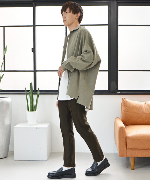 MinoriTY(マイノリティ)の「【MinoriTY】ピンタックステーパードパンツ スキニーパンツ メンズ 無地 秋服 夏服(スラックス・メンズ・ブラウン/チャコール/ネイビー/ブラック・L/M/XL)」の15枚目の写真