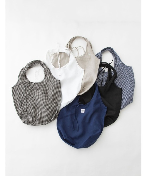 chanvre nop de nod(シャンブルノップドゥノッド)の「chanvre レジ袋・エコバッグ(エコバッグ/サブバッグ・レディース・ブラック/オフホワイト/ブルー/ダークブルー/スミクロ/キナリ・8)」の11枚目の写真