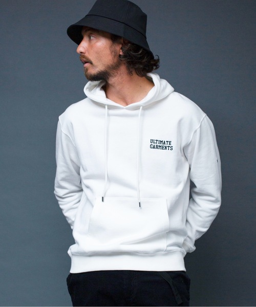 Magine（マージン）の「"ULTIMATE GARMENTS"SWEAT PARKA:裏毛裏起毛 刺繍入り スウェット パーカ（パーカー・メンズ・ホワイト/ブラック/グレー/オリーブ・44/46/48）」の5枚目の写真