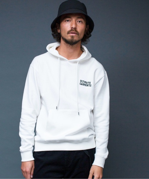Magine（マージン）の「"ULTIMATE GARMENTS"SWEAT PARKA:裏毛裏起毛 刺繍入り スウェット パーカ（パーカー・メンズ・ホワイト/ブラック/グレー/オリーブ・44/46/48）」の7枚目の写真
