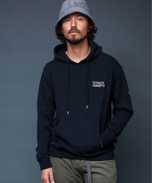 Magine（マージン）の「"ULTIMATE GARMENTS"SWEAT PARKA:裏毛裏起毛 刺繍入り スウェット パーカ（パーカー・メンズ・ホワイト/ブラック/グレー/オリーブ・44/46/48）」の9枚目の写真