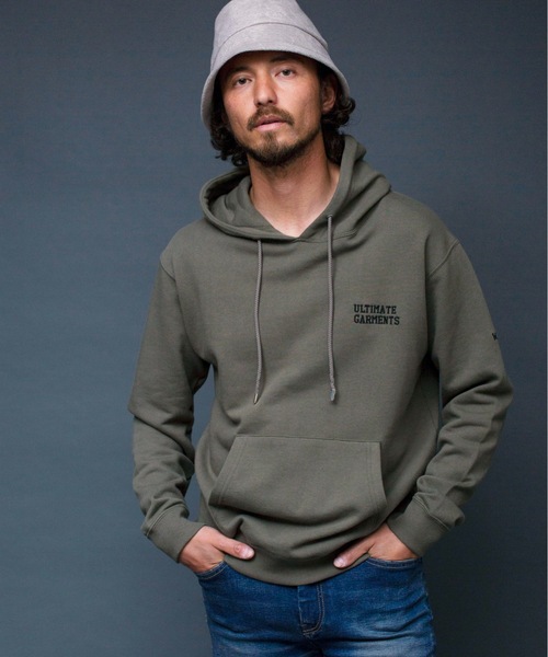 Magine（マージン）の「"ULTIMATE GARMENTS"SWEAT PARKA:裏毛裏起毛 刺繍入り スウェット パーカ（パーカー・メンズ・ホワイト/ブラック/グレー/オリーブ・44/46/48）」の15枚目の写真