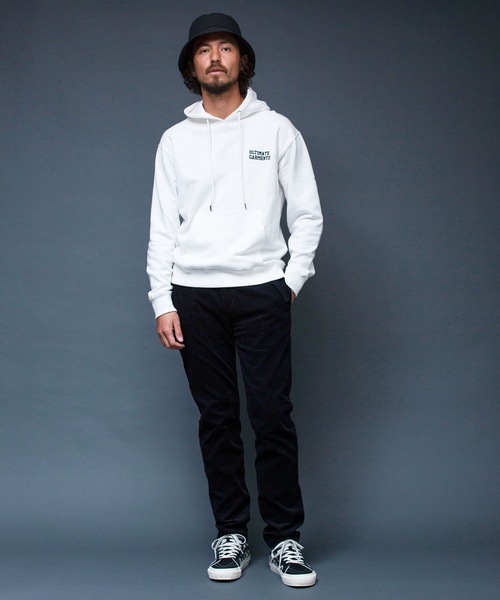 Magine（マージン）の「"ULTIMATE GARMENTS"SWEAT PARKA:裏毛裏起毛 刺繍入り スウェット パーカ（パーカー・メンズ・ホワイト/ブラック/グレー/オリーブ・44/46/48）」の20枚目の写真