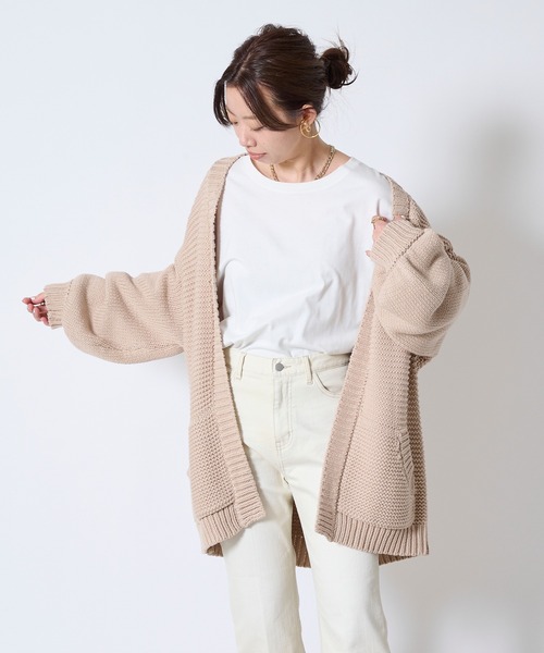 DouDou(ドゥドゥ)の「【WEB限定】ガーターニットカーディガン(カーディガン/ボレロ・レディース・オフホワイト/ベージュ・FREE)」の14枚目の写真