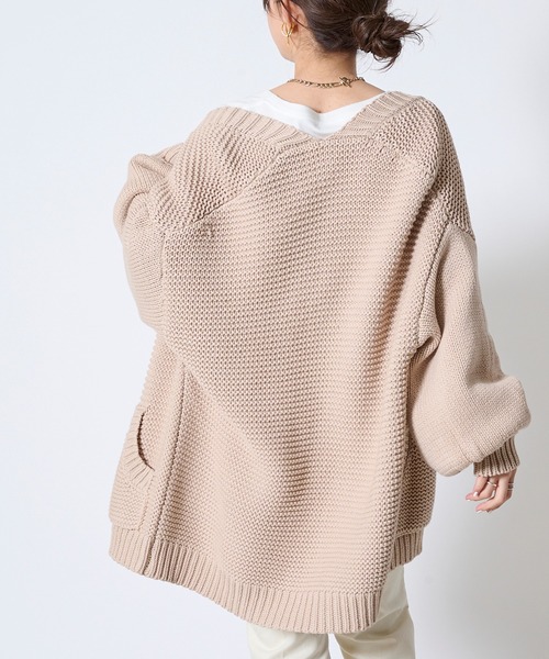 DouDou(ドゥドゥ)の「【WEB限定】ガーターニットカーディガン(カーディガン/ボレロ・レディース・オフホワイト/ベージュ・FREE)」の17枚目の写真