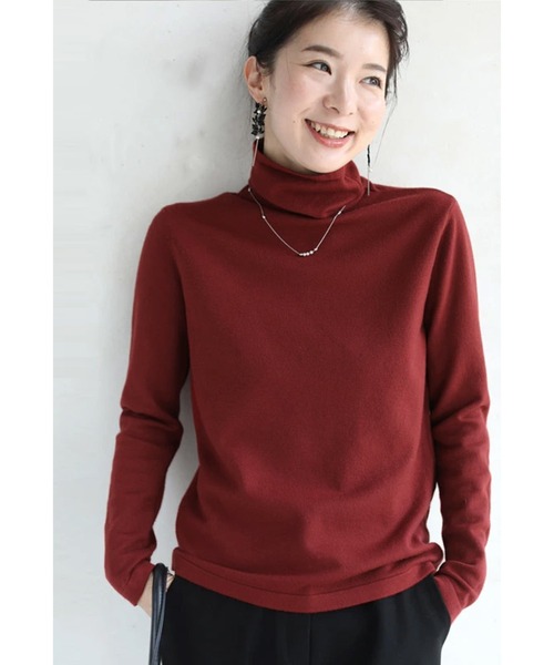cawaii(カワイイ)の「くしゅくしゅネックのもちもちニットプルオーバートップス(ニット/セーター・レディース・アイボリー/レッド/グレー/ブラック・FREE)」の4枚目の写真