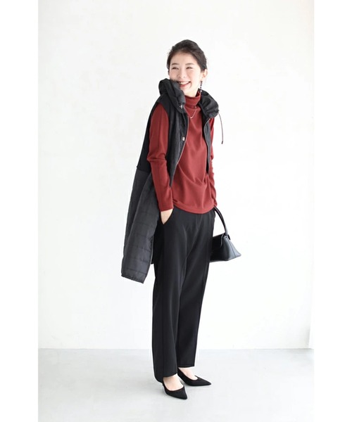 くしゅくしゅネックのもちもちニットプルオーバートップス